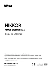 Notice NIKON NIKKOR Z 40MM F2(SE) Objectif photo