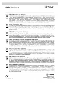 Notice Vimar ELVOX 6158T Sonneur d'alarme