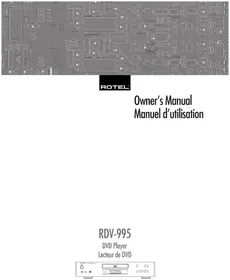 Notice ROTEL RDV995 Lecteur dvd