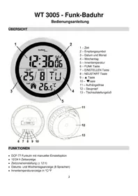 Notice TECHNOLINE WT 3005 Horloge