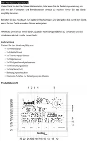 Notice TECHNOLINE WS 1700 Station Météo