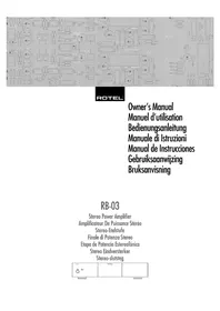 Notice ROTEL RB03 Ontvanger