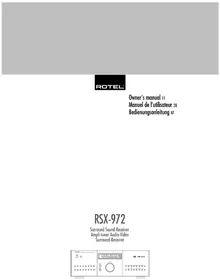 Notice ROTEL RSX972 Recepteur