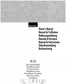 Notice ROTEL RC03 Ontvanger