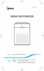 Notice Winix ZERO+ WIFI Purificateur d'air
