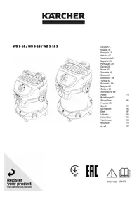 Notice Kärcher WD 218 Шаңсорғыш