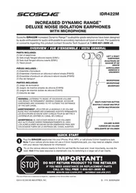 Notice Scosche IDR422M Bouchon d'oreille
