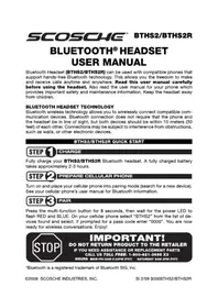 Notice Scosche BTHS2R Bouchon d'oreille