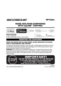 Notice Scosche HP155MW Bouchon d'oreille