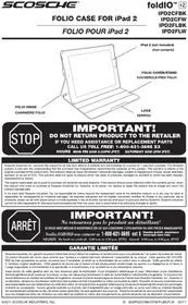 Notice Scosche IPD2FLW Housse pour tablette