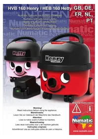 Notice Numatic HETTY CORDLESS HEB160 Vacuum Cleaner