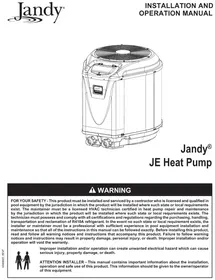 Notice Jandy JE3000TR3 Bomba de calor