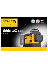 Notice Stabila LAX 600 Niveau laser