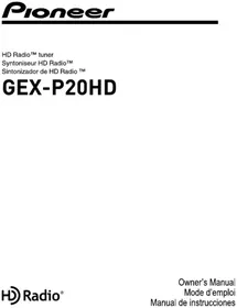 Notice PIONEER GEXP20HD Enregistreur CD