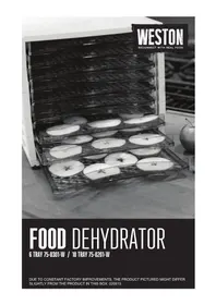 Notice Weston 750201W Déshydrateur alimentaire