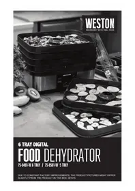 Notice Weston 750401W Déshydrateur alimentaire