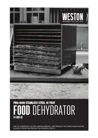 Notice Weston 741001W Déshydrateur alimentaire