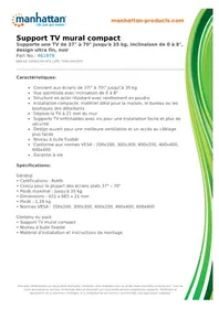 Notice MANHATTAN 461979 Support mural TV