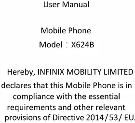Notice Infinix X624B Téléphone mobile