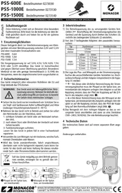 Notice Monacor PSS1500E Commutateur