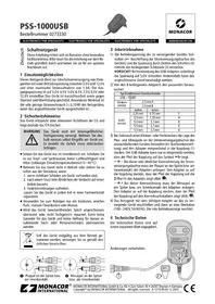 Notice Monacor PSS1000USB Commutateur