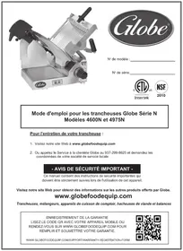 Notice Globe 4600N Trancheuse