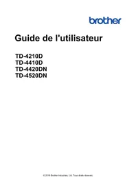 Notice BROTHER TD4210D Imprimante d'étiquettes