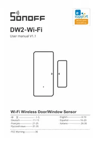 Notice Sonoff DW2WIFI Capteur de porte/fenêtre