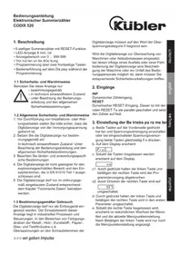 Notice Kübler CODIX 520 équipements de mesure