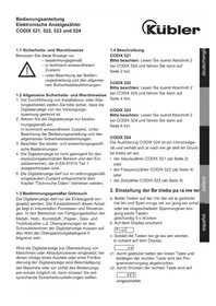 Notice Kübler CODIX 521 équipements de mesure