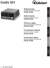 Notice Kübler CODIX 531 équipements de mesure
