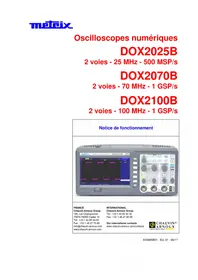 Notice METRIX DOX2100B équipements de mesure