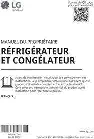 Notice LG GNB332PLGB Congélateur