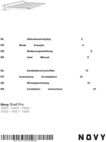 Notice NOVY SHELF PRO 70023 Éclairage