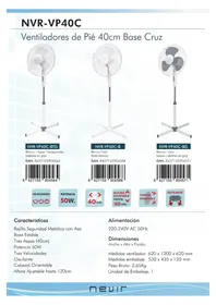 Notice NEVIR NVRVP40CBG Ventilateur