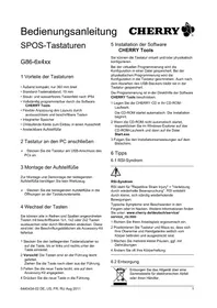 Notice Cherry SPOS G8661411 Clavier d'ordinateur