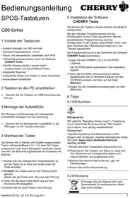 Notice Cherry SPOS G8663401 Clavier d'ordinateur