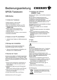 Notice Cherry SPOS G8661401 Clavier d'ordinateur