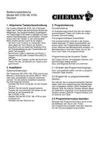 Notice Cherry G803700 Computertastatur