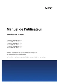 Notice NEC MULTISYNC E274F Moniteur