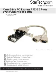 Notice StarTech.com PEX2S952PW Carte d'extension informatique