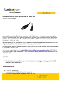 Notice StarTech.com USBAUB2MU Câble USB