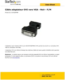 Notice StarTech.com DVIVGAFMBK Câble pour ordinateur et périphérique