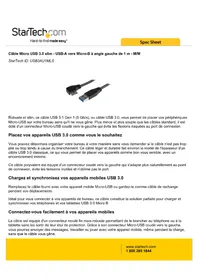Notice StarTech.com USB3AU1MLS Câble pour ordinateur et périphérique