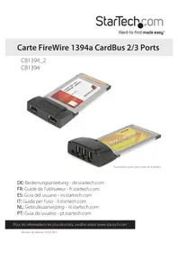 Notice StarTech.com CB1394 Carte d'extension informatique