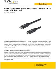 Notice StarTech.com USB2C5C3M Câble pour ordinateur et périphérique