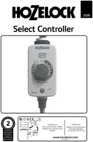 Notice HOZELOCK SELECT CONTROLLER 2220 Laistīšanas taimeris