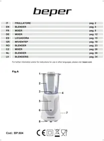 Notice Beper BP.604 Frullatore