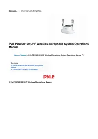 Notice Pyle PDWM3100 Microphone