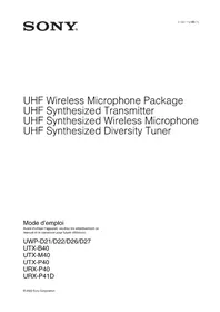 Notice SONY UWPD27 Microphone
